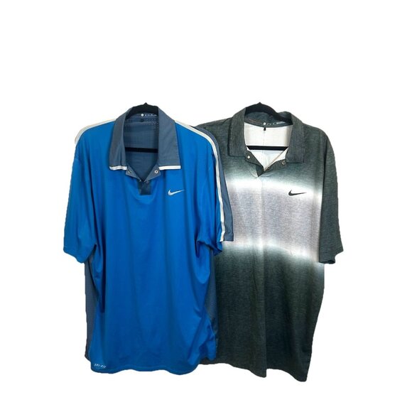 Lot Of 2 Nike Tiger Woods Collection Perforated Panel Golf Polo Mens XL 585783 - Picture 1 of 12